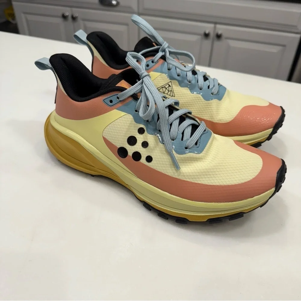 CRAFT TRAIL Pure Trail X Running Shoes / Sneakers Pink Yellow Women’s 9 Men’s 8